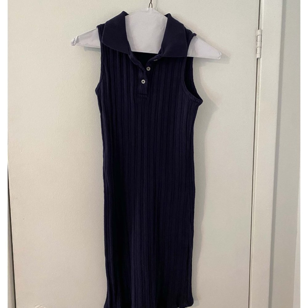 Brandy Melville Navy Blue Knit Polo Dress